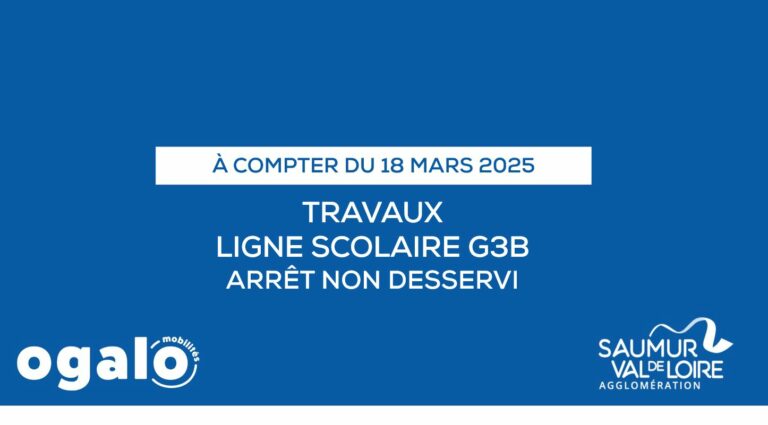 Ligne scolaire G3B : Travaux Route du Thoureil à Gennes