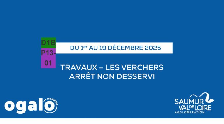 Lignes scolaires D1B & P13-01 : Travaux Les Verchers-sur-Layon